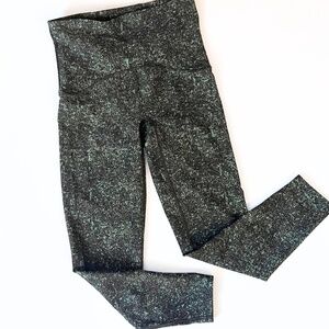 SPANX Speckled Print High Waist Leggings S/P Gray Green EUC
